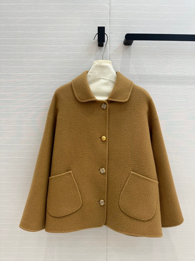 Loewe Fall/Winter 24 Short Cashmere Coat. Camel