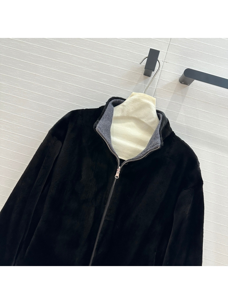 Loro Piana Fall/Winter Collection Luxurious Reversible Fur Jacket - Black