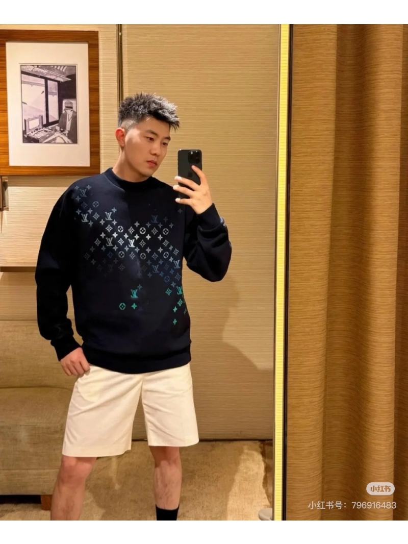 Louis Vuitton LV Aurora Embroidered Monogram Sweatshirt Black