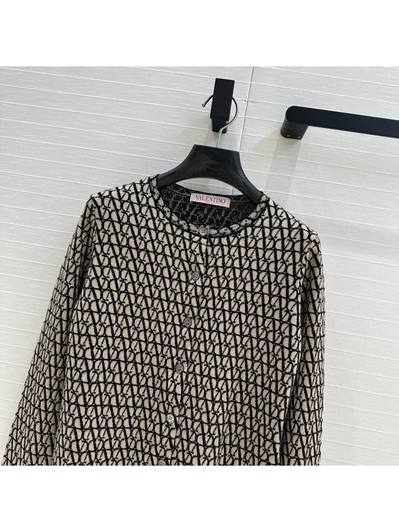 Valentino Wool Knit Jacquard Cardigan