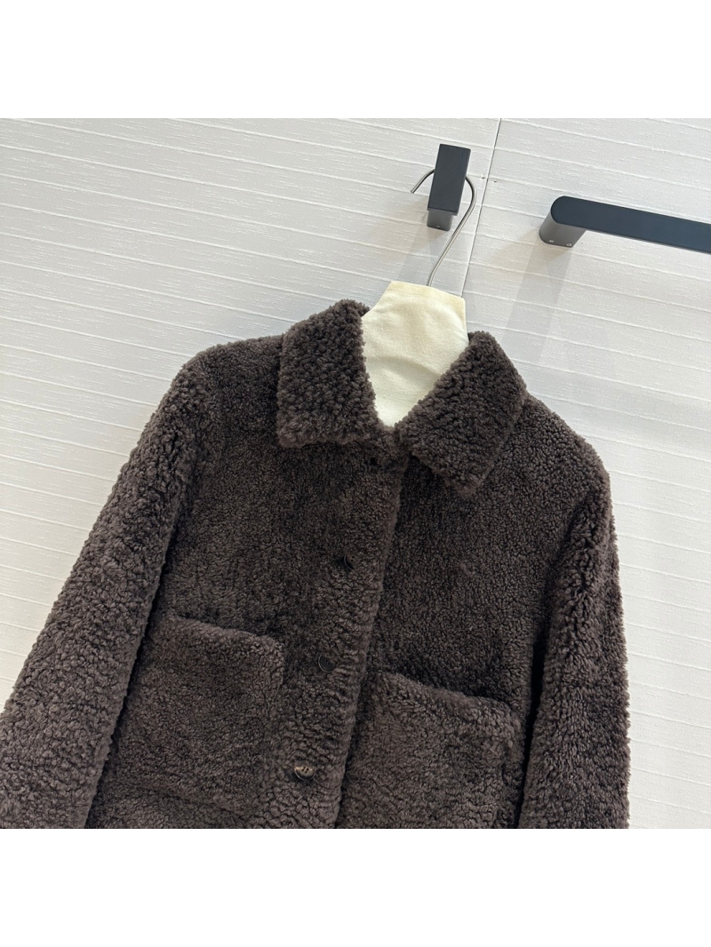 Brunello Cucinelli Fall/Winter Premium Shearling Wool Short Jacket - Toffee