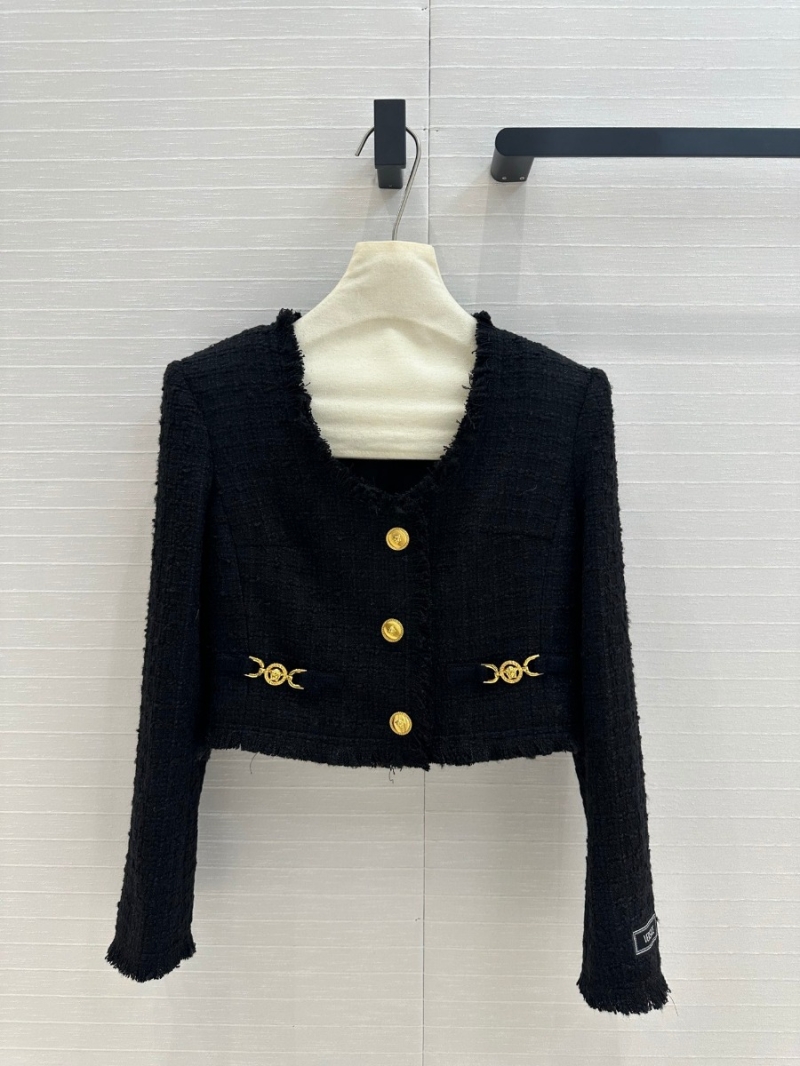 Versace Fall 24 Black-Gold Fringe Tweed Set