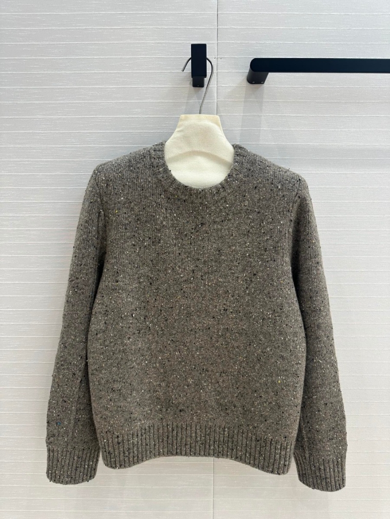 Bottega Veneta 2024 Fall/Winter Collection Gray Speckled Knit Sweater