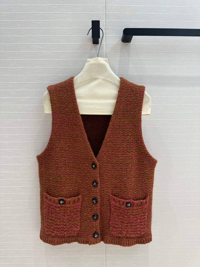 Chanel 24K Collection Duve Cashmere Crochet Knit Vest