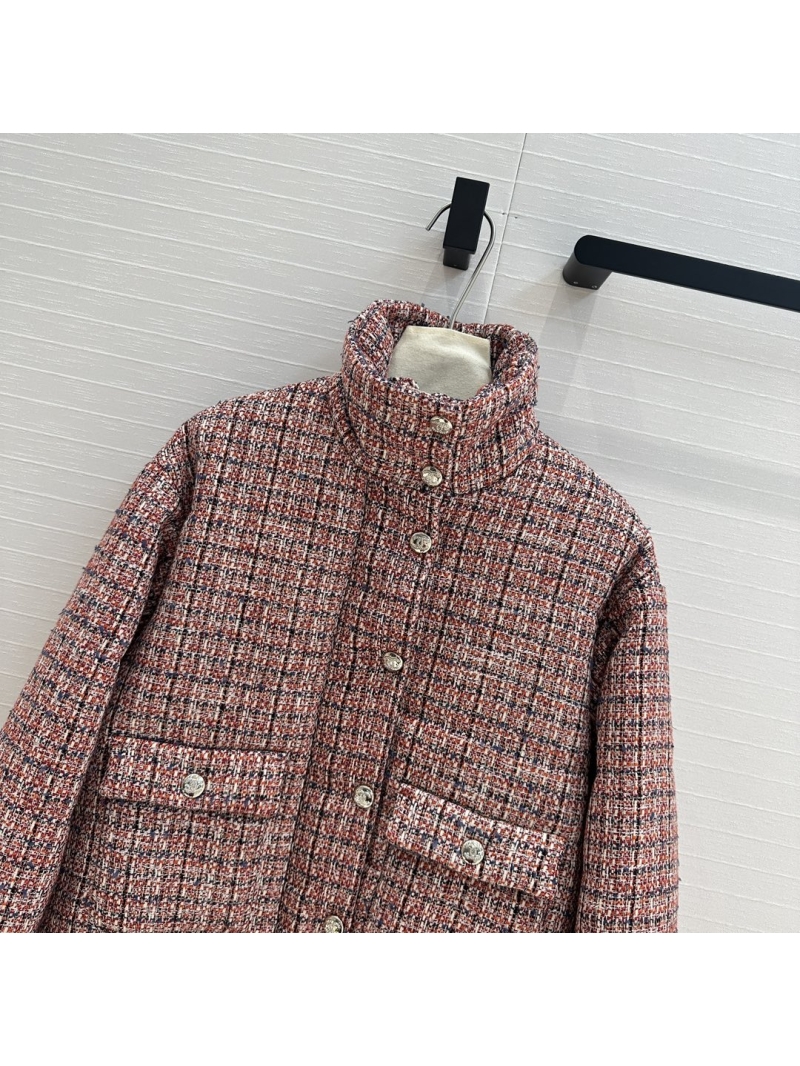 Chanel Fall/Winter 2024 Tweed Quilted Jacket (Red Plaid)