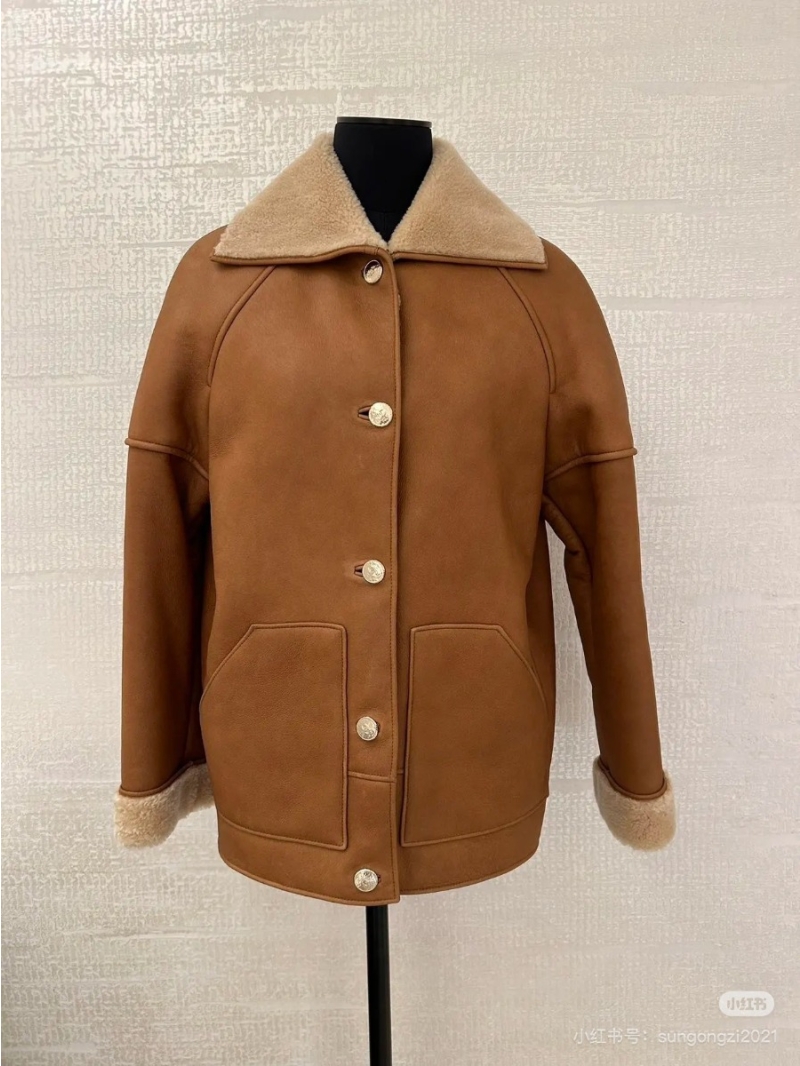 Chanel 24K DuWei Er Series Elegant Wool & Fur Combo Jacket - Melange Beige