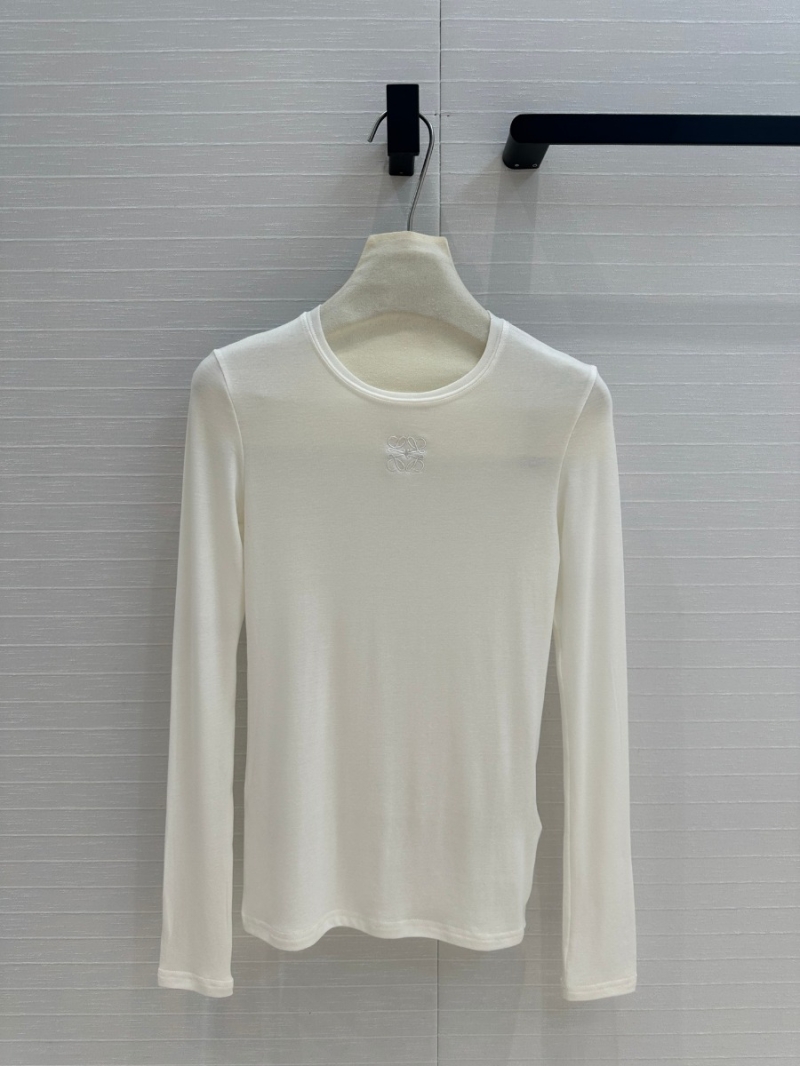 Loewe Fall/Winter 24 Collection Elegant Wool Base Layer Top - White