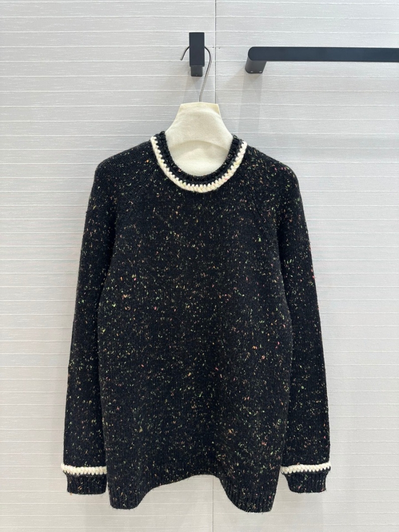 Chanel 24K Speckled Cashmere Knit Sweater – Black