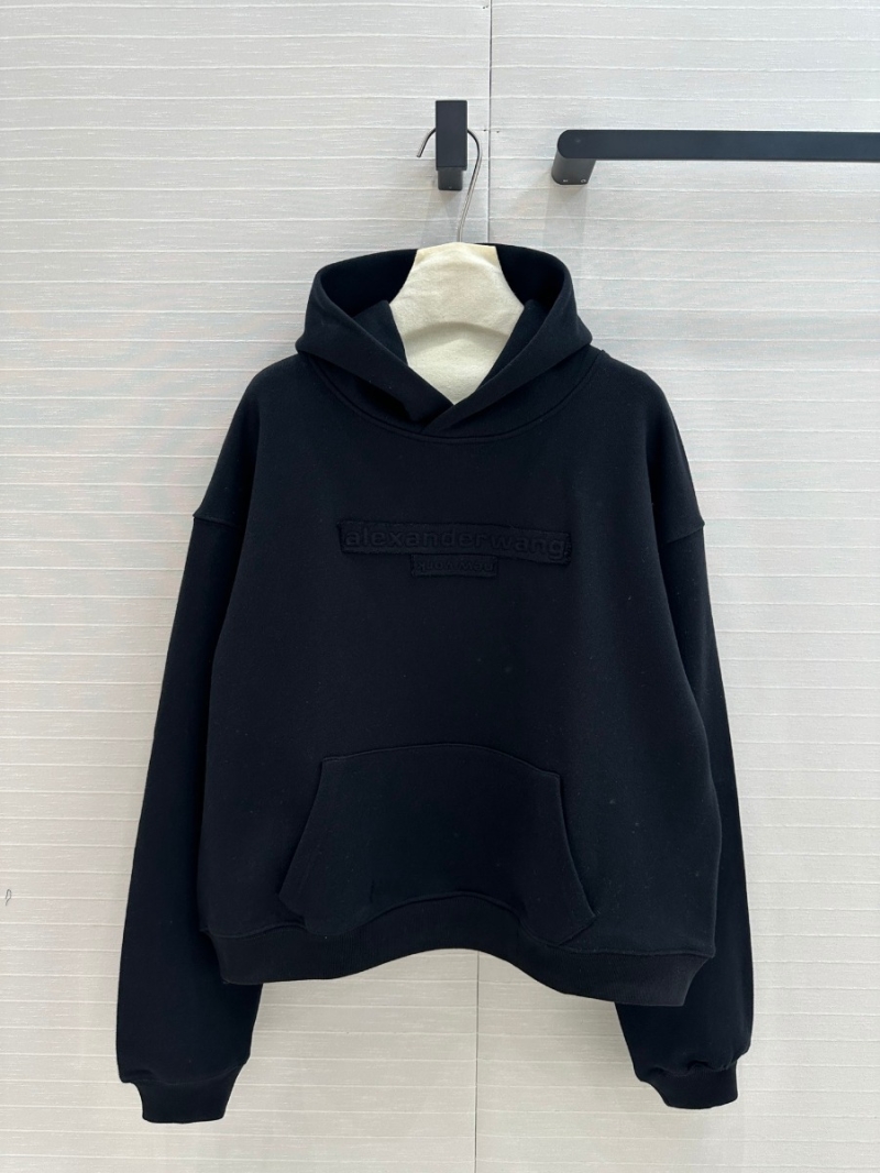 Alexander Wang 24 Fall/Winter Collection Embossed Logo Hoodie in Black