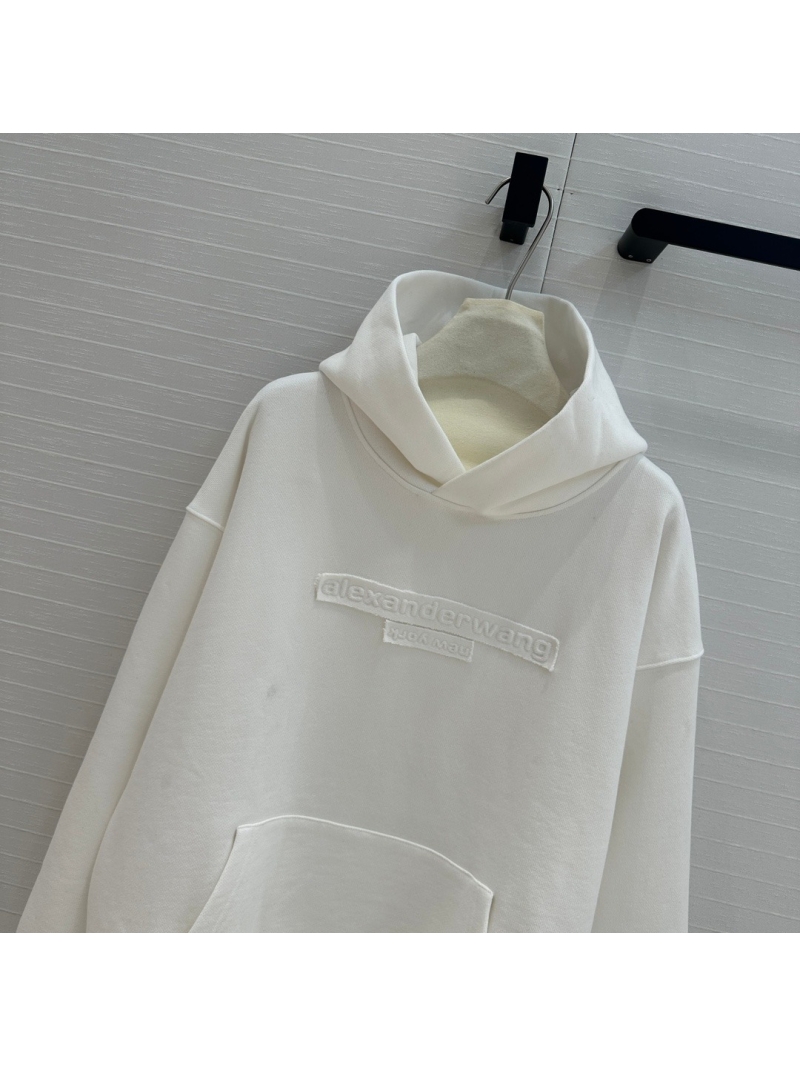Alexander Wang 24 Fall/Winter Collection Embossed Logo Hoodie in White