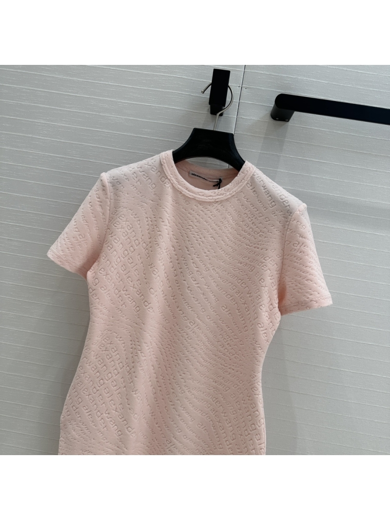 Alexander Wang Spring Collection Embossed Logo Mini Dress - Pink