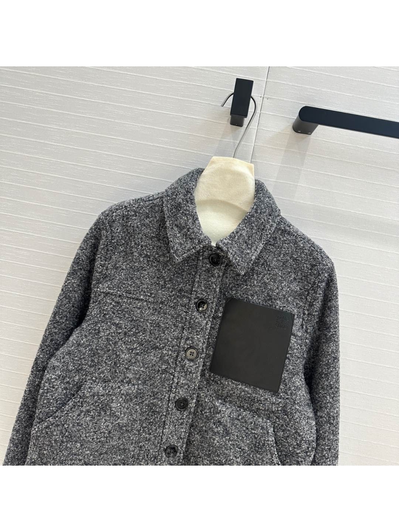 Loewe Limited Edition Stylish Wool Tweed Jacket - Snowflake Gray