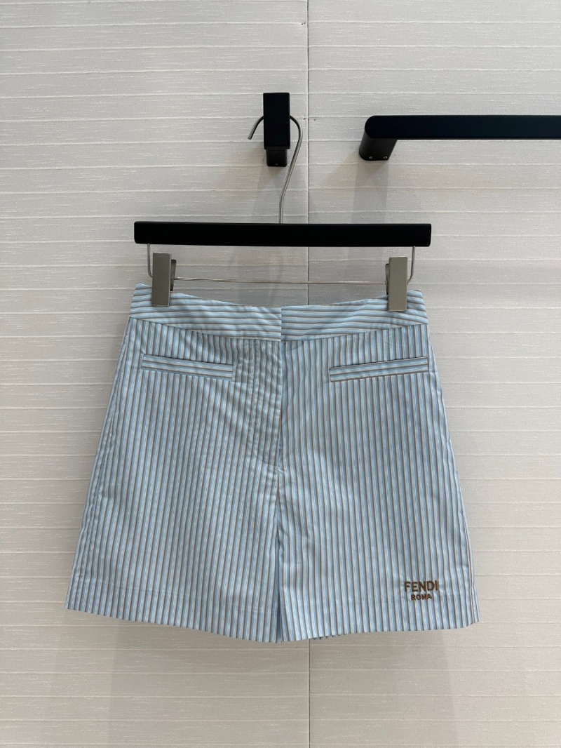 Fendi 25 Spring/Summer Elegant Striped Shorts in Blue