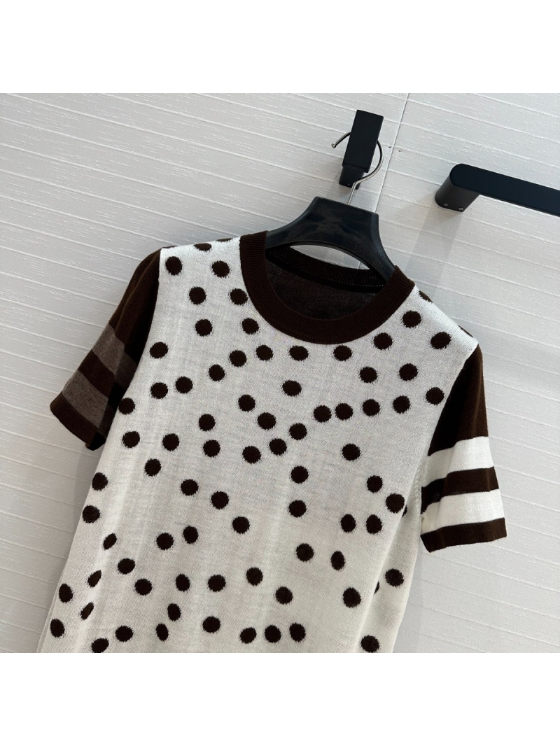 Hermes Early Spring 2025 Chic Polka Dot Knit Top White