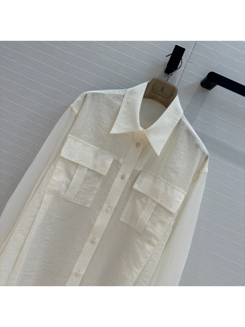 Brunello Cucinelli 2025 Spring/Summer Relaxed Cargo Shirt White