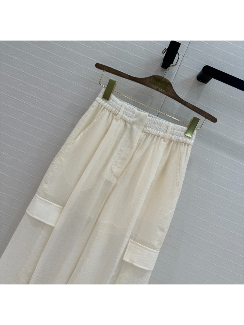 Brunello Cucinelli 2025 Spring/Summer Relaxed Cargo Pants White