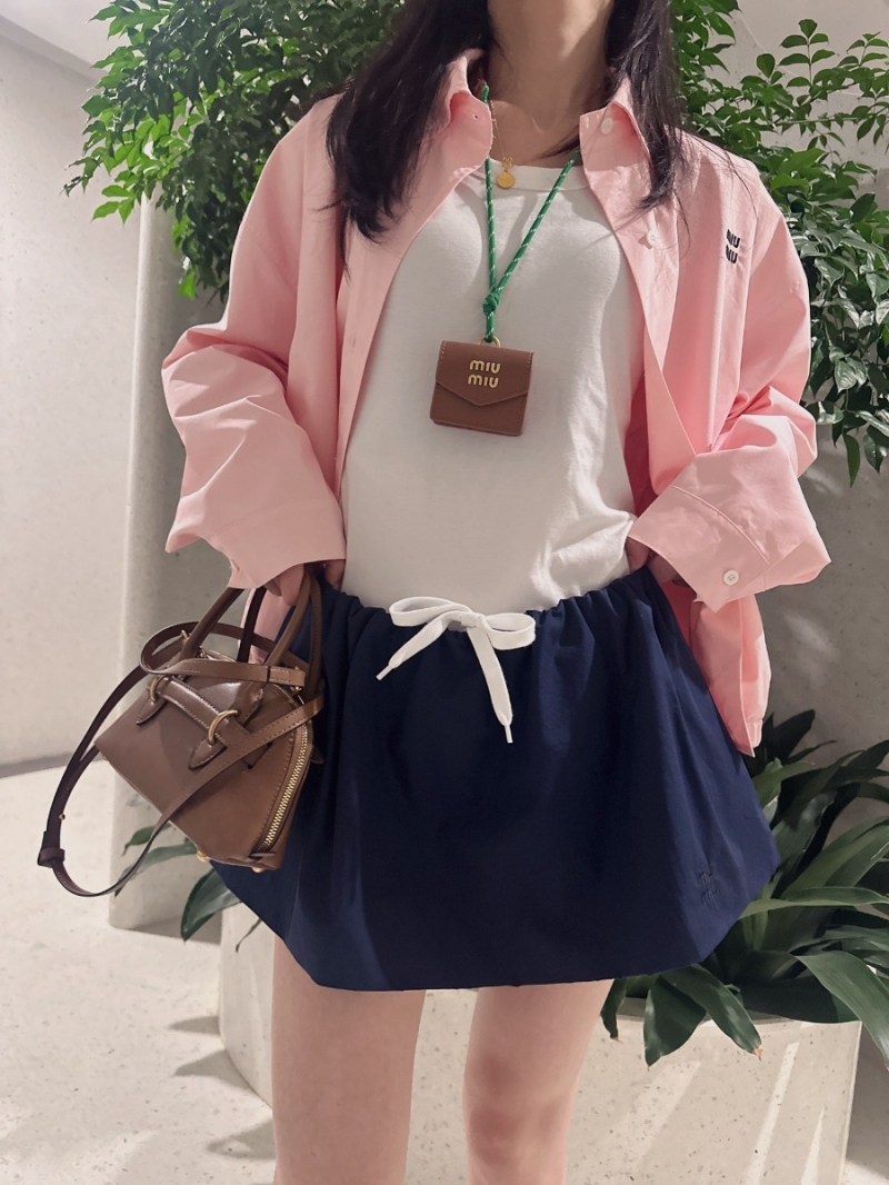 Miu Miu Retro Chic Playful Bubble Skirt Navy