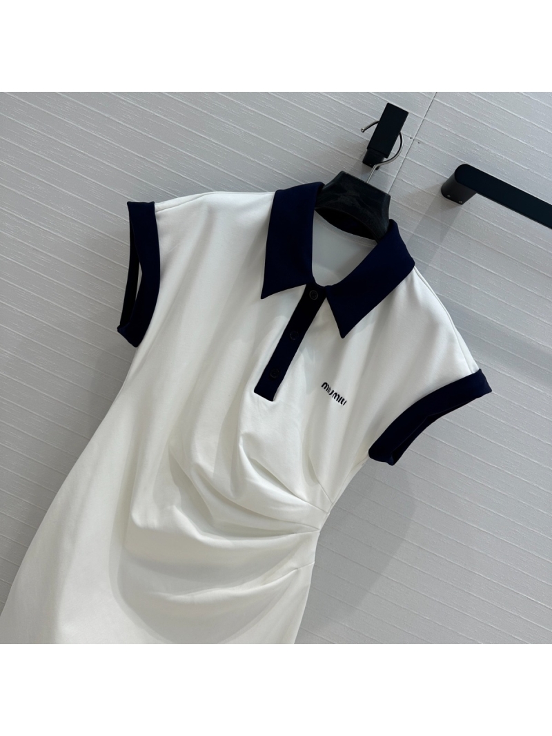 Miu Miu Spring/Summer 2025 Chic Polo Dress in White