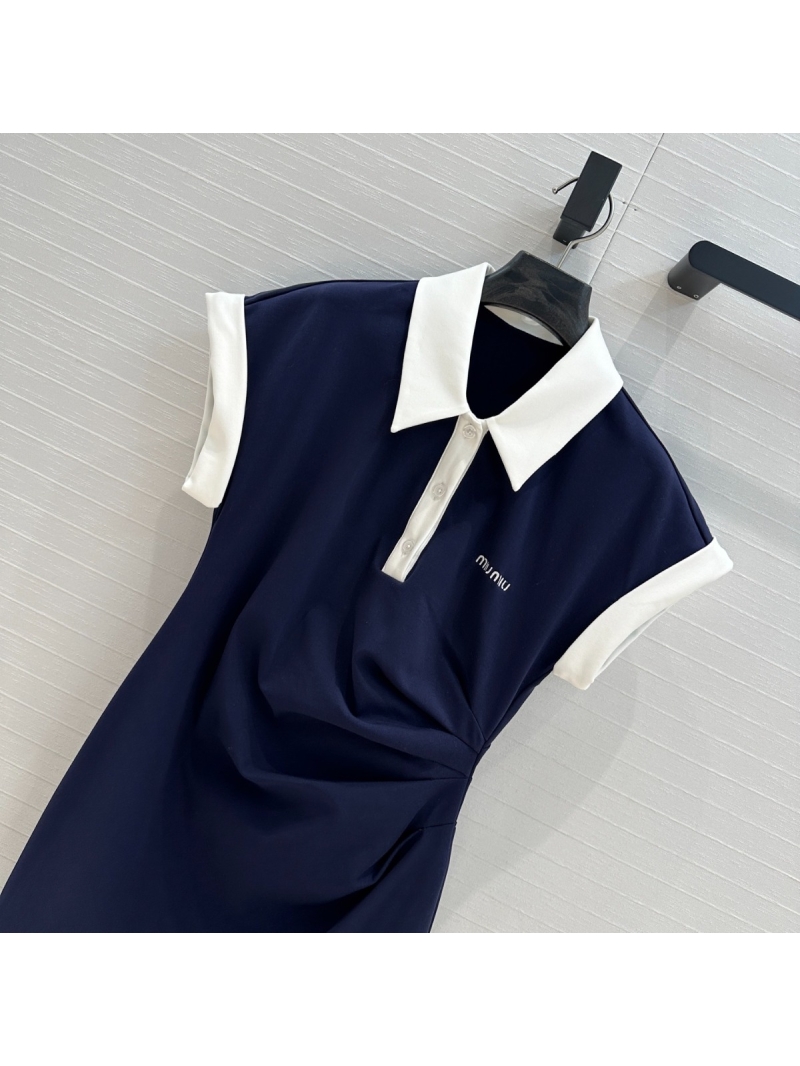 Miu Miu Spring/Summer 2025 Chic Polo Dress in Navy