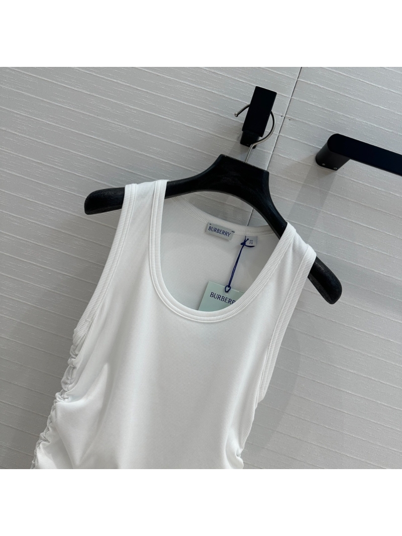 Burberry Spring/Summer 2025 Elegant Ruched Tank Top in White