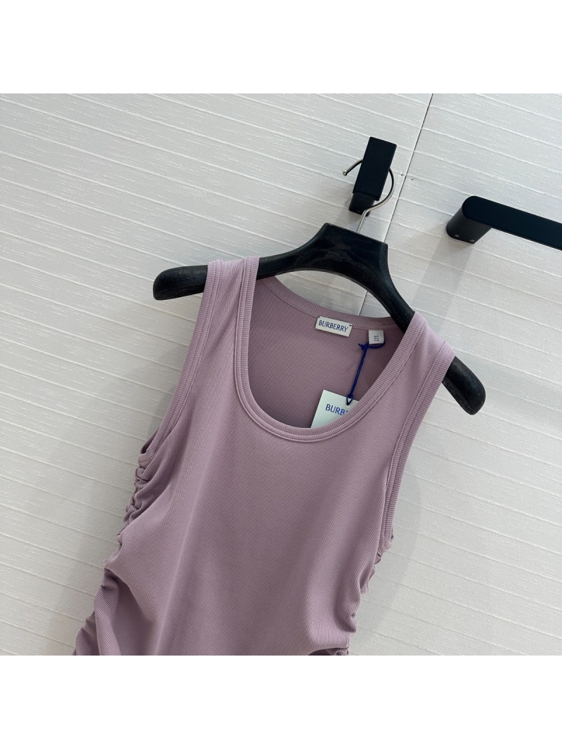 Burberry Spring/Summer 2025 Elegant Ruched Tank Top in Mauve