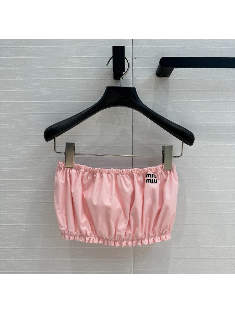 Miu Miu Spring Summer Chic Layering Top Pink Solid