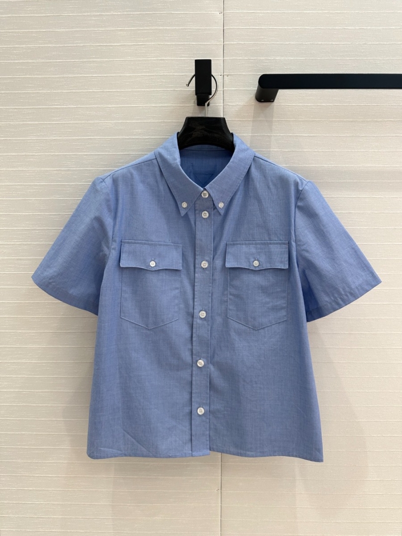 Prada Spring Summer Casual Workwear Shirt Light Blue