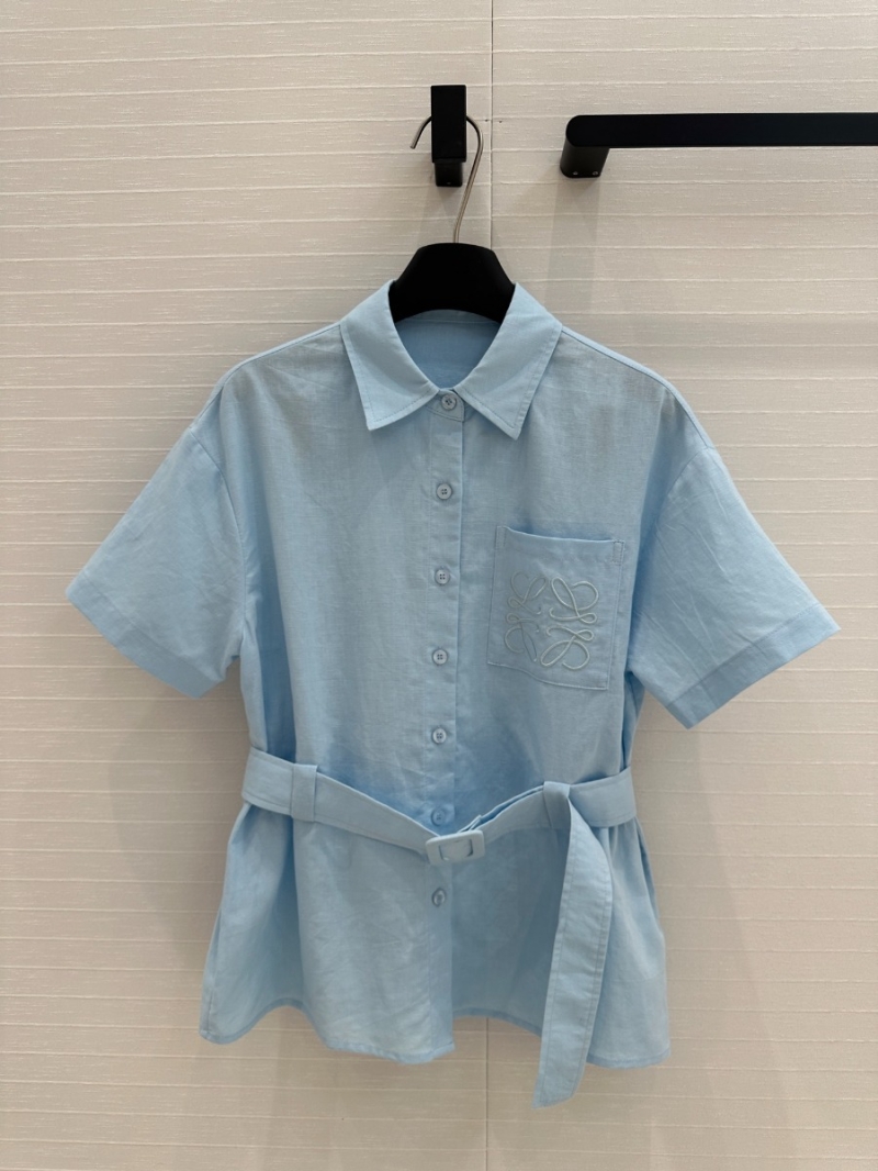 Loewe 25Ss Dopamine Casual Linen Set Light Blue