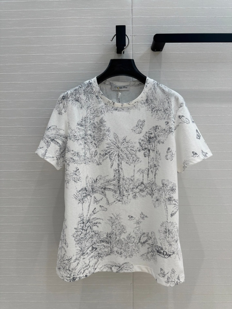 Dior 25Ss Dreamy Rainforest Butterfly T-Shirt White
