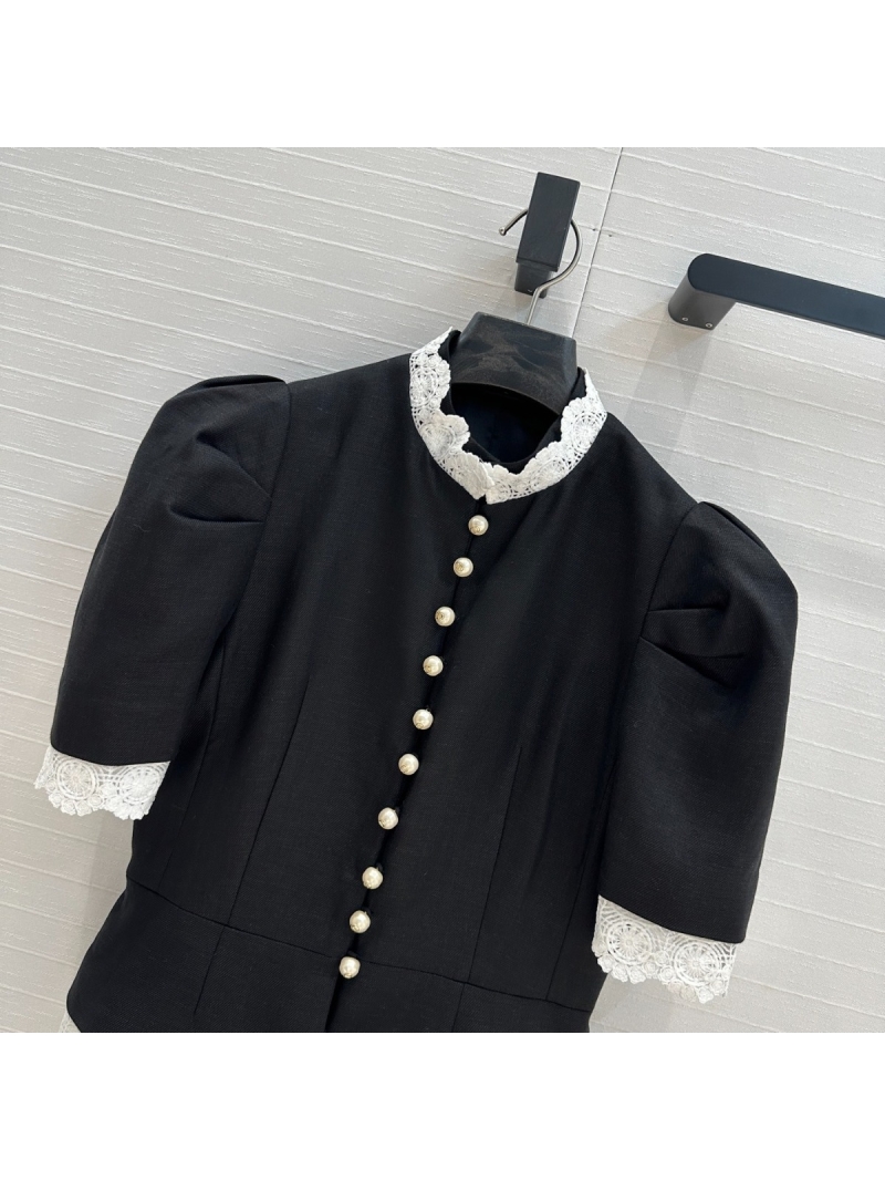 Dior EarlySpring25 Regal Bubble Sleeve Jacket. Black