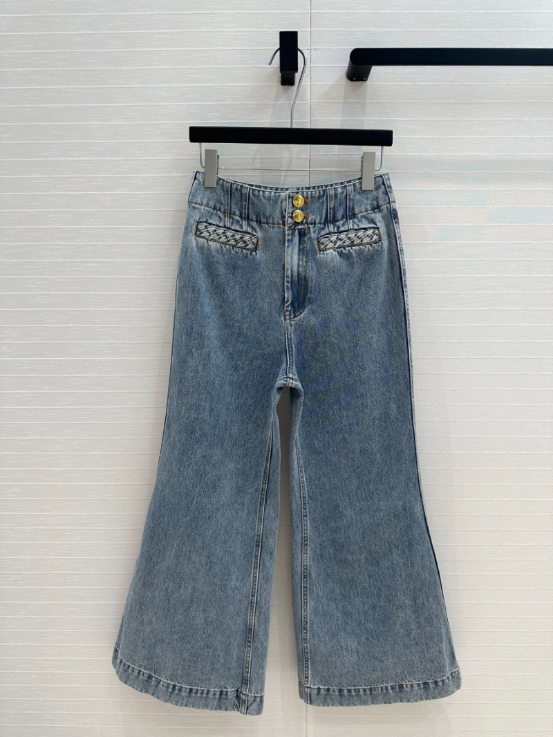 Zimmermann 25SS Chic High-Waisted Jeans Wide-Leg Pants Sky Blue