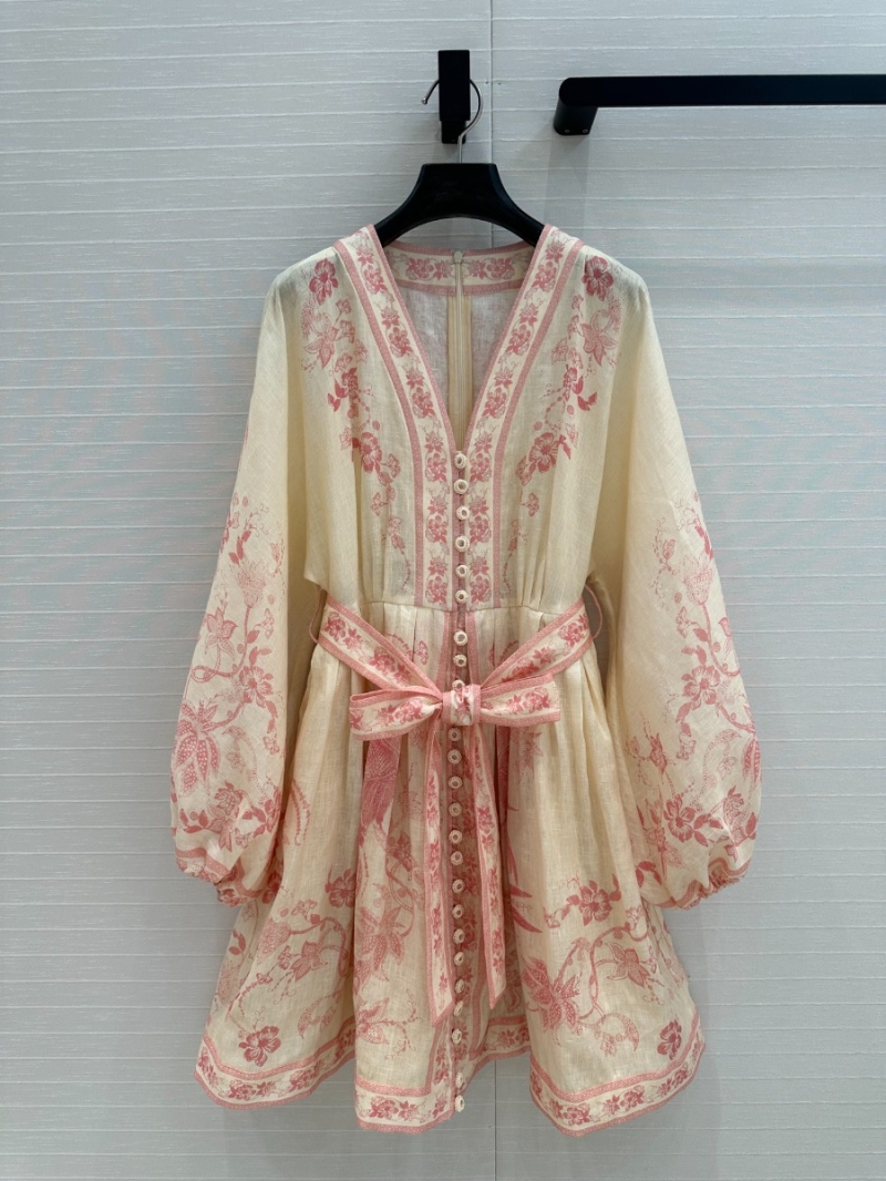 Zimmermann 25SS Romantic Floral Dress Cream with Pink Floral Print