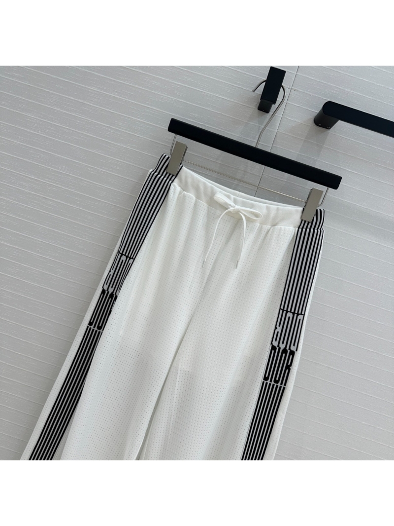 Dior MissDior Sporty Wide-Leg Pants Black Striped. White