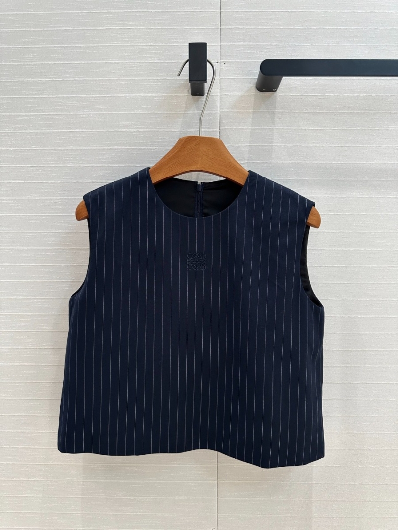 Loewe Classic Sophisticated Striped Vest Navy Pinstripe