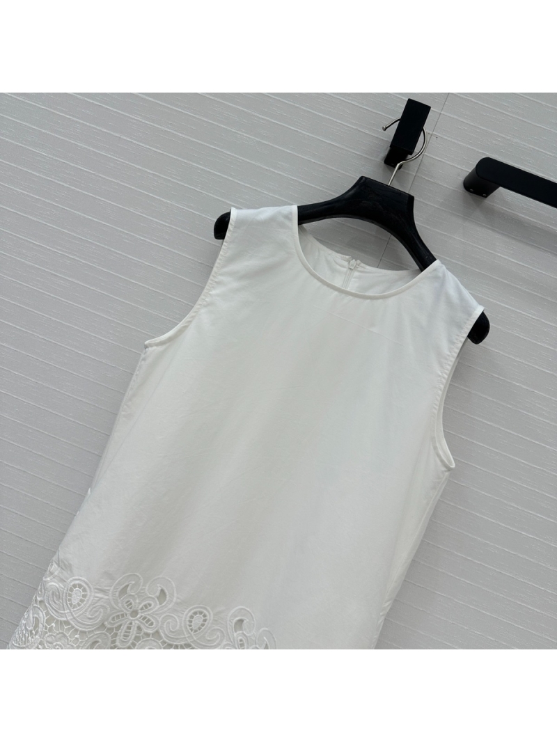 Valentino 25SS Exclusive Resort-Style Sleeveless White Dress