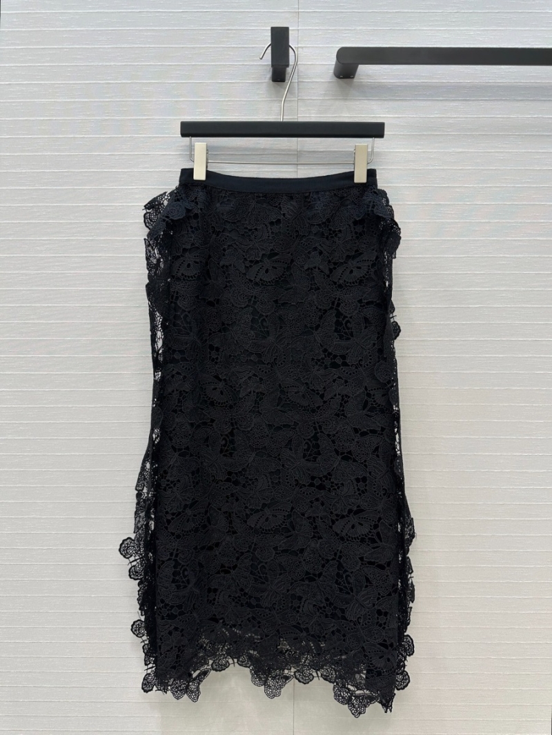 Dior Limited Edition Butterfly Embroidery Midi Skirt Black - Exclusive Vacation Collection