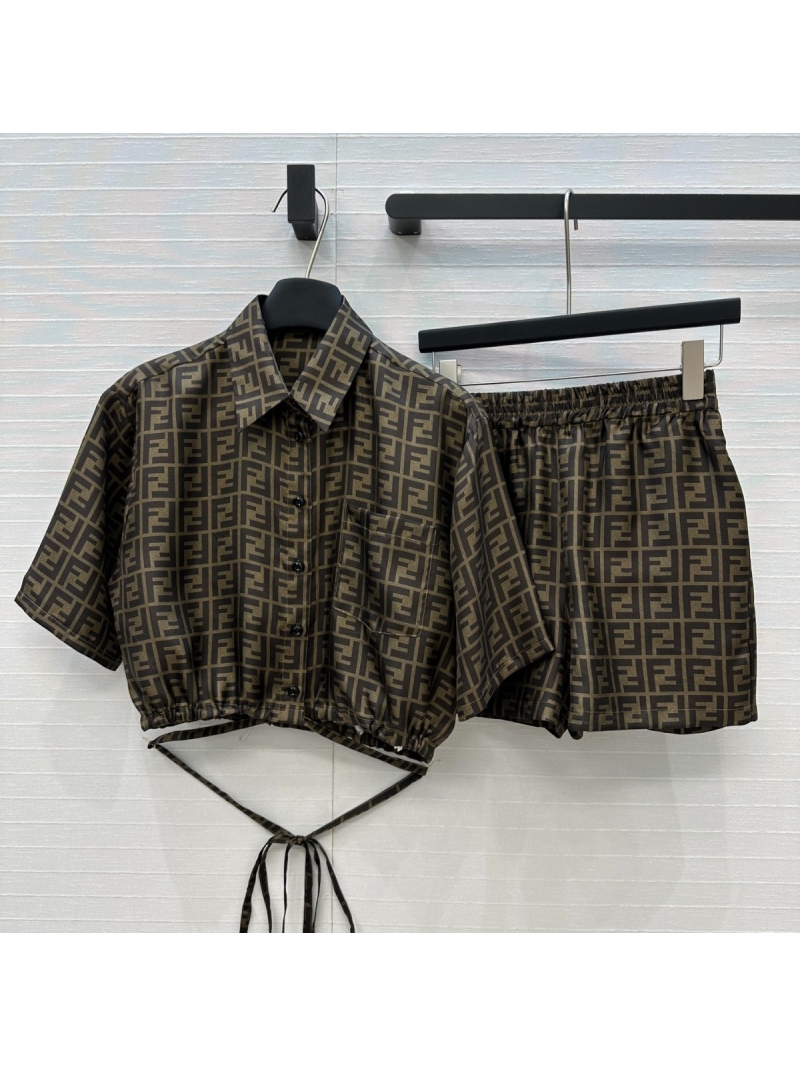 Fendi Exclusive FF Logo Silk Shorts - Limited Edition