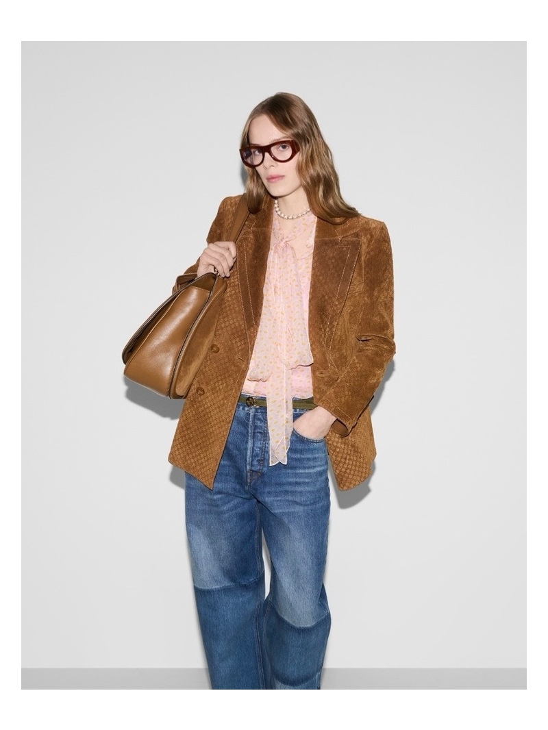 Gucci 2025 Summer Spring Daisy Print with Imported Mulberry Silk Blouse Pink