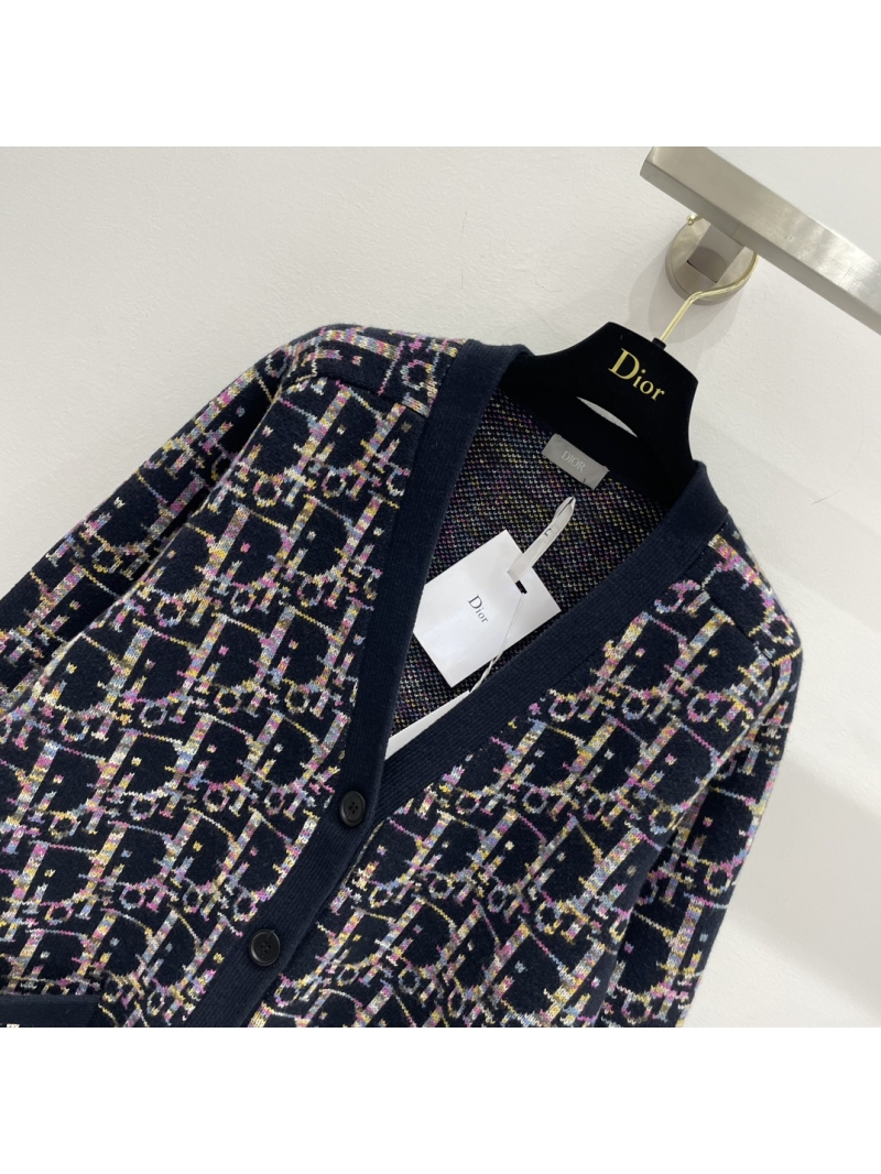 Dior Oblique Monogram Wool Knit Cardigan Multicolor