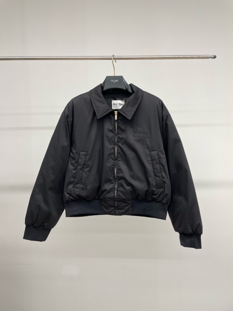 Miu Miu Fall/Winter 2024 Collared Puffer Jacket with Logo Patch