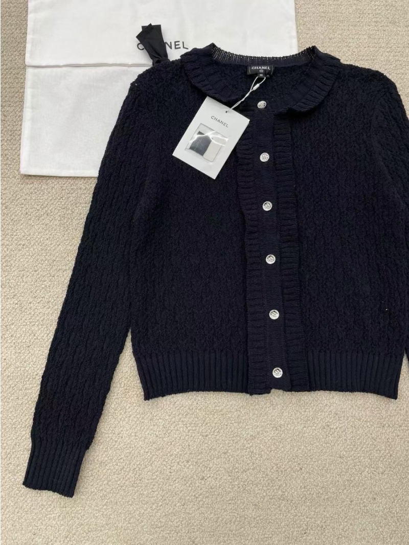 Chanel 25C Early Spring Luxe Knit Cardigan Black