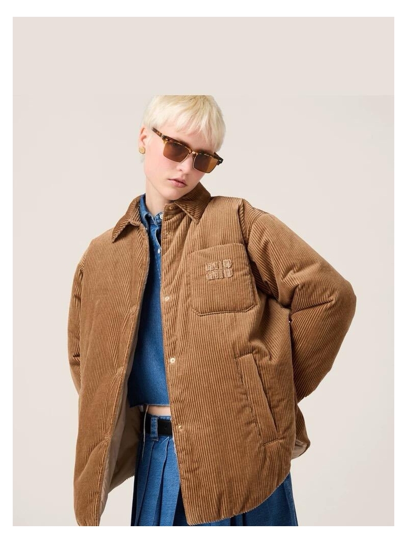 Miu Miu Unisex Fall/Winter 2024 Corduroy Puffer Jacket