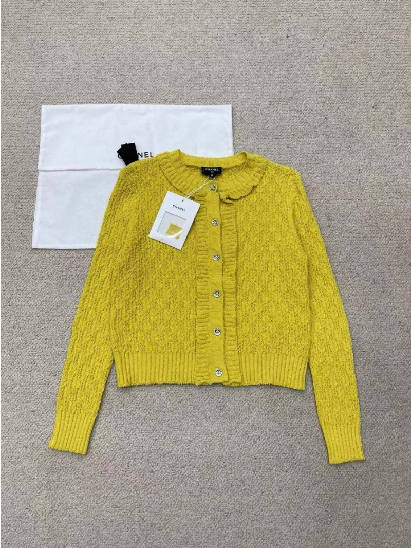 Chanel 25C Early Spring Luxe Knit Cardigan Yellow
