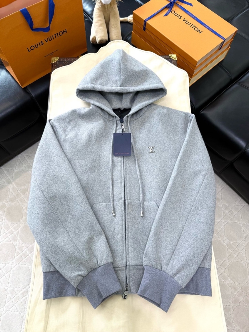 Louis Vuitton LV Unisex 2024FW Wool Blend Zip-Up Hoodie