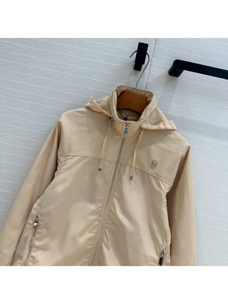 Burberry Spring 2025 Lightweight Nylon Hooded Sun Protection Jacket Beige