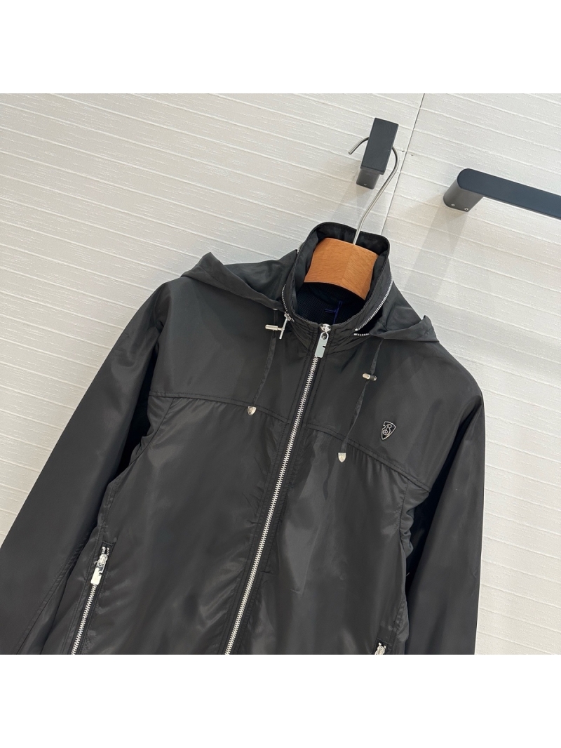 Burberry Spring 2025 Lightweight Nylon Hooded Sun Protection Jacket Black