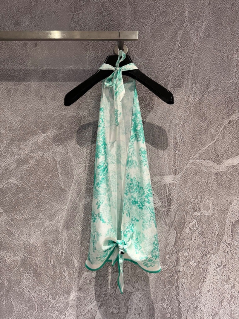 Dior Mint Green Silk Halter Top Dress