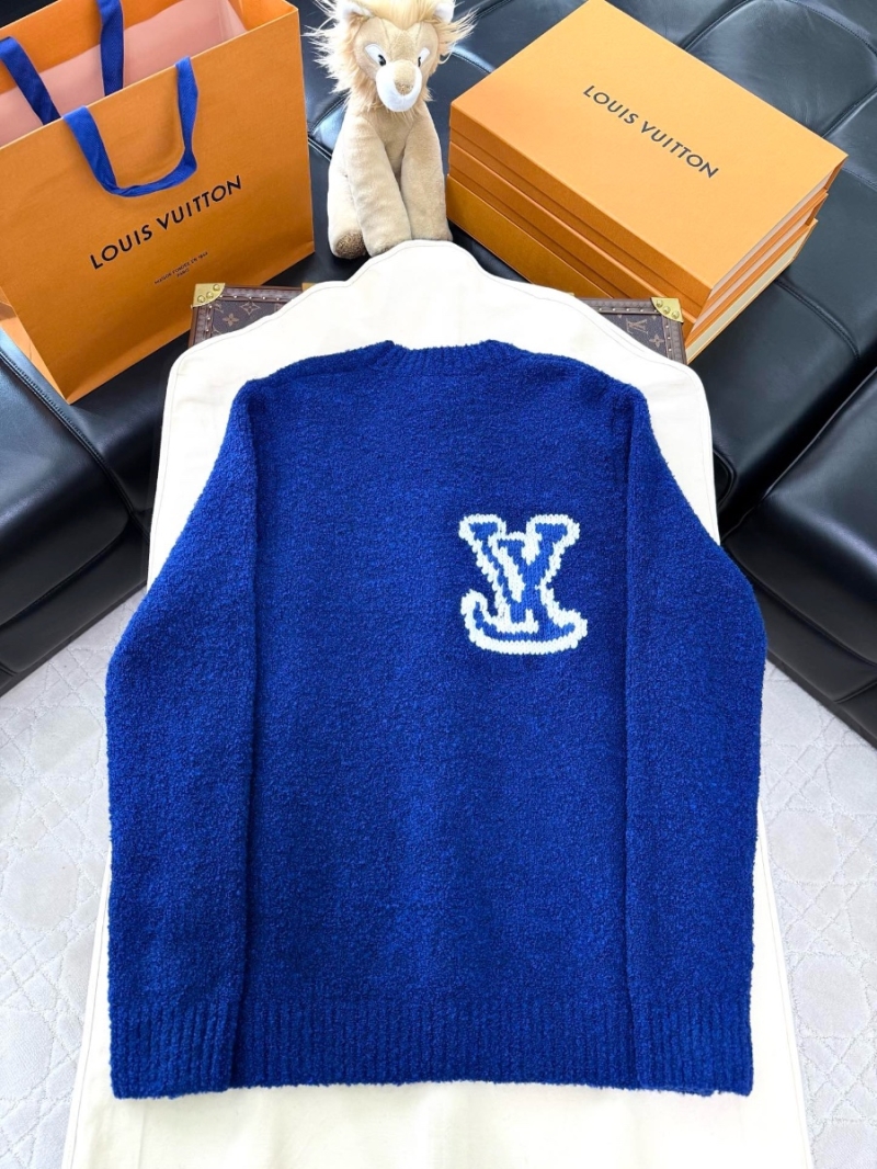 Louis VuittonLV Classic Pullover Iconic Logo Wool Sweater Blue