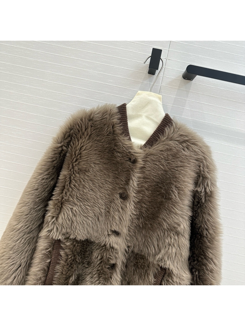Loro Piana Limited Edition Mid-Length Imported Shearling Coat Toffee