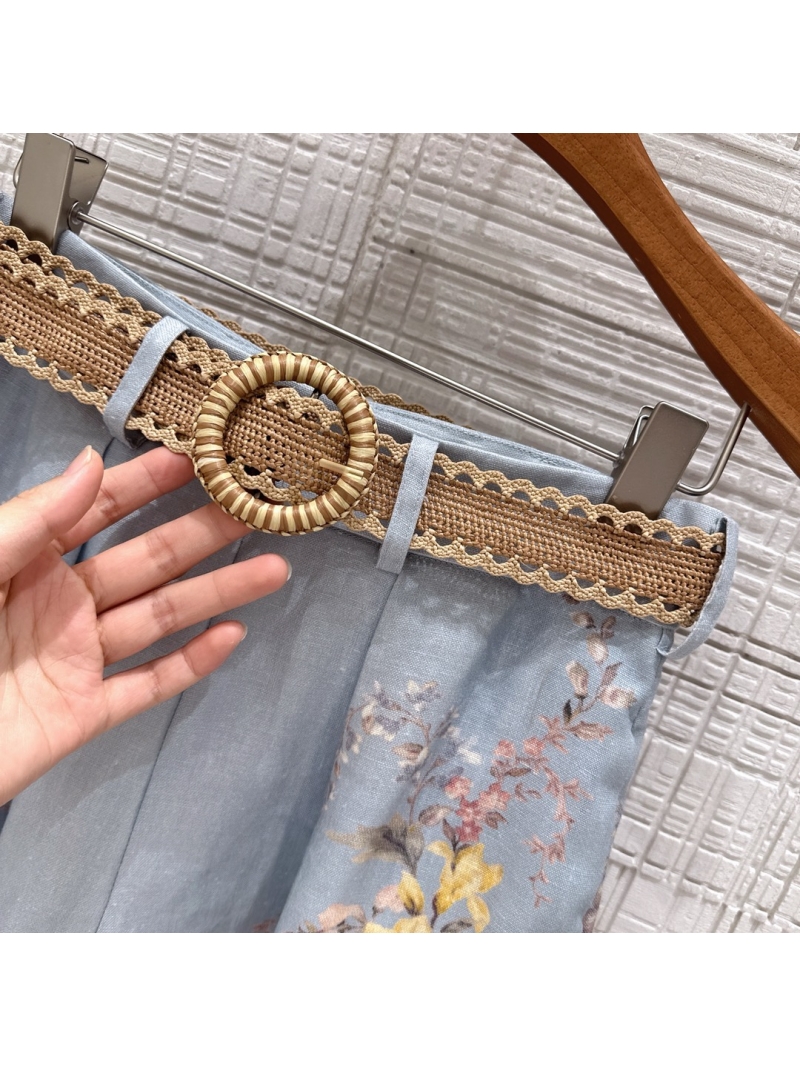 Zimmermann Waverly Tuck Short Blue Floral